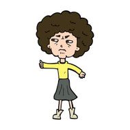 cartoon annoyed old woman N20