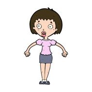 cartoon confused woman shrugging shoulders N10