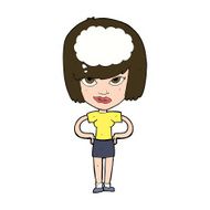 cartoon woman thinking N45