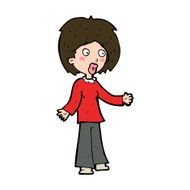 cartoon surprised woman N251