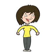 cartoon excited woman N143