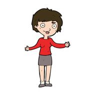 cartoon confused woman N117