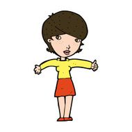 cartoon woman giving thumbs up symbol N69