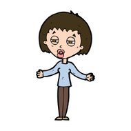 cartoon suspicious woman N21