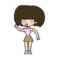 Cartoon Woman Waving N350