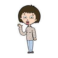 Cartoon Woman Waving N351