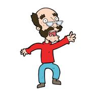 cartoon frightened old man N40