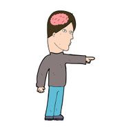 cartoon clever man pointing N11