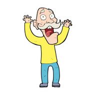 cartoon old man getting a fright N11