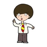 cartoon school boy answering question N52