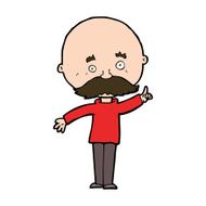 cartoon bald man with idea N23