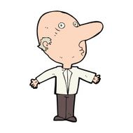cartoon confused middle aged man N10