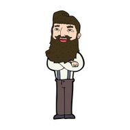 cartoon happy man with beard N46