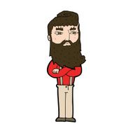 cartoon serious man with beard N21