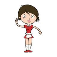 cartoon waitress making hand gesture N11