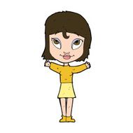 cartoon woman with open arms N102