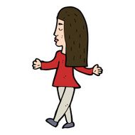 cartoon woman shrugging shoulders N501