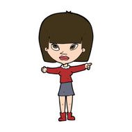 cartoon woman pointing N222