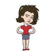 cartoon woman with hands on hips N228