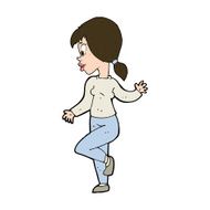 Cartoon Woman Waving N354