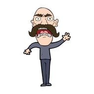 cartoon angry old man N159