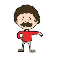 cartoon man making camp gesture N32
