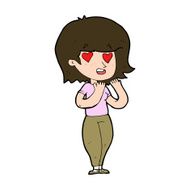 cartoon woman in love N128
