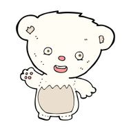 cartoon polar bearcub waving N9