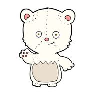 cartoon polar bearcub waving N10