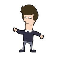 cartoon waving man N65