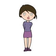 cartoon surprised girl N22