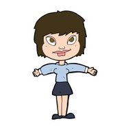 cartoon woman with open amrs N9