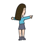 cartoon woman pointing N223