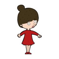 cartoon surprised woman N253