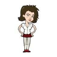 cartoon woman with hands on hips N229