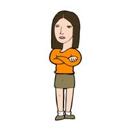 cartoon woman with folded arms N31
