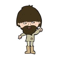 cartoon hippie man in wellington boots N11