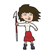 cartoon woman with spear N11