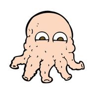 cartoon alien squid face N30