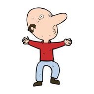 cartoon worried middle aged man N11