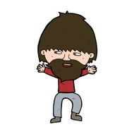 cartoon happy man with beard N47