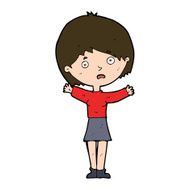 cartoon worried woman N81