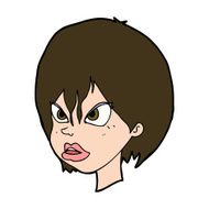 cartoon annoyed woman N201