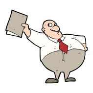 cartoon happy boss with file N11