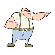 cartoon angry tough guy pointing N10