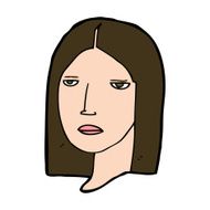 cartoon serious woman N21