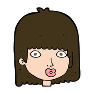 cartoon surprised woman N255