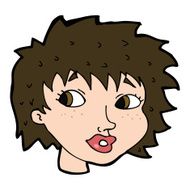 cartoon surprised woman N256