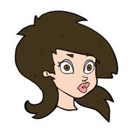 cartoon pretty surprised woman N10
