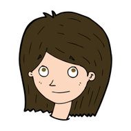 cartoon happy female face N192